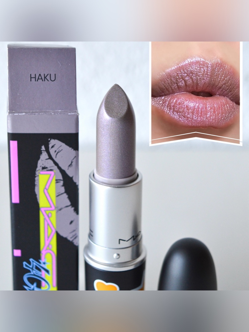 MAC Cosmetics Lipstick *HAKU* Limited Edition Silver Grey Lilac BNIB